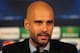 LONDON, ENGLAND - FEBRUARY 18: FC Bayern Muenchen coach Pep Guardiola talks to the media during a press conference at the Landmark Hotel on February 18, 2014 in London, England. (Photo by Shaun Botterill/Getty Images)