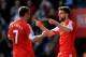 SOUTHAMPTON, ENGLAND - MARCH 29: Jay Rodriguez (R) of Southampton celebrates with teammate Rickie Lambert after scoring the opening goal during the Barclays Premier League match between Southampton and Newcastle United at St Mary's Stadium on March 29, 2