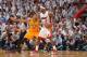 MIAMI, FL - JUNE 3: Paul George #24 of the Indiana Pacers defends LeBron James #6 of the Miami Heat in Game Seven of the Eastern Conference Finals during the 2013 NBA Playoffs on June 3, 2013 at American Airlines Arena in Miami, Florida. NOTE TO USER: Us