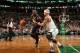 BOSTON, MA - MARCH 1 Lance Stephenson #1 of the Indiana Pacers dribbles the ball against the Boston Celtics during the game at the TD Garden on March 1, 2014 in Washington, DC. NOTE TO USER: User expressly acknowledges and agrees that, by downloading and