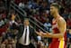 HOUSTON, TX - MARCH 29: Chandler Parsons #25 and Head coach Kevin McHale of the Houston Rockets react to a call during the game against the Los Angeles Clippers at the Toyota Center on March 29, 2014 in Houston, Texas. NOTE TO USER: User expressly acknow