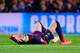 BARCELONA, SPAIN - APRIL 01: Gerard Pique of Barcelona grimaces before being substituted for an injury during the UEFA Champions League Quarter Final first leg match between FC Barcelona and Club Atletico de Madrid at Camp Nou on April 1, 2014 in Barcelon