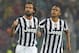 TURIN, ITALY - OCTOBER 06: Andrea Pirlo of Juventus FC celebrates his goal with Arturo Vidal (R) during the Serie A match between Juventus and AC Milan at Juventus Arena on October 6, 2013 in Turin, Italy. (Photo by Marco Luzzani/Getty Images)
