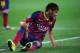 BARCELONA, SPAIN - APRIL 01: Neymar of Barcelona grimaces as he goes to ground during the UEFA Champions League Quarter Final first leg match between FC Barcelona and Club Atletico de Madrid at Camp Nou on April 1, 2014 in Barcelona, Spain. (Photo by Cl