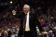 MILWAUKEE, WI - MARCH 22: Head coach Bo Ryan of the Wisconsin Badgers shouts after a play against the Oregon Ducks during the third round of the 2014 NCAA Men's Basketball Tournament at BMO Harris Bradley Center on March 22, 2014 in Milwaukee, Wisconsin.