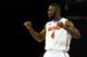 MEMPHIS, TN - MARCH 29: Patric Young #4 of the Florida Gators reacts against the Dayton Flyers during the south regional final of the 2014 NCAA Men's Basketball Tournament at the FedExForum on March 29, 2014 in Memphis, Tennessee. (Photo by Streeter Leck