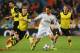 MADRID, SPAIN - APRIL 02: Isco of Real Madrid is closed down by Marco Reus (L) of Borussia Dortmund during the UEFA Champions League Quarter Final first leg match between Real Madrid and Borussia Dortmund at Estadio Santiago Bernabeu on April 2, 2014 in