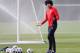 MANCHESTER, ENGLAND - MARCH 31: Marouane Fellaini of Manchester United looks on during a training session at the Aon Training Complex on March 31, 2014 in Manchester, England. (Photo by Alex Livesey/Getty Images)
