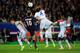 PARIS, FRANCE - APRIL 02: Zlatan Ibrahimovic of PSG battles for a header with John Terry (L) and David Luiz (R) of Chelsea during the UEFA Champions League quarter final, first leg match between Paris Saint Germain and Chelsea at Parc des Princes on Apri