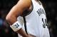 BROOKLYN, NY - MARCH 10: Paul Pierce #34 of the Brooklyn Nets stands on the court against the Toronto Raptors on March 10, 2014 at the Barclays Center in Brooklyn, New York. NOTE TO USER: User expressly acknowledges and agrees that, by downloading and or