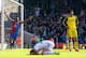 LONDON, ENGLAND - MARCH 29: A dejected John Terry (C) of Chelsea reacts after opening the scoring with an own goal during the Barclays Premier League match between Crystal Palace and Chelsea at Selhurst Park on March 29, 2014 in London, England. (Photo
