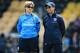 BURTON-UPON-TRENT, ENGLAND - JUNE 26: England manager Hope Powell looks on during the Women's International match between England and Japan at the Pirelli Stadium on June 26, 2013 in Burton-upon-Trent, England. (Photo by Richard Heathcote/Getty Images)