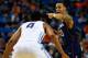 BUFFALO, NY - MARCH 22: Shabazz Napier #13 of the Connecticut Huskies calls a play against the Villanova Wildcats during the third round of the 2014 NCAA Men's Basketball Tournament at the First Niagara Center on March 22, 2014 in Buffalo, New York. (Pho