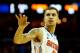 MEMPHIS, TN - MARCH 29: Scottie Wilbekin #5 of the Florida Gators looks on during the south regional final of the 2014 NCAA Men's Basketball Tournament against the Dayton Flyers at the FedExForum on March 29, 2014 in Memphis, Tennessee. (Photo by Kevin C