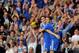 LONDON, ENGLAND - AUGUST 21: Eden Hazard (R) of Chelsea is congratulated by teammate Oscar (L) after scoring the opening goal during the Barclays Premier League match between Chelsea and Aston Villa at Stamford Bridge on August 21, 2013 in London, Englan