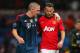 MANCHESTER, ENGLAND - APRIL 01: Bastian Schweinsteiger of Bayern Muenchen and Ryan Giggs of Manchester United walk in at half time during the UEFA Champions League Quarter Final first leg match between Manchester United and FC Bayern Muenchen at Old Traf