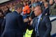 WEST BROMWICH, ENGLAND - MARCH 29: Manager Ole Gunnar Solskaer of Cardiff City shakes hands with Manager Pepe Mel of West Brom during the Barclays Premier League match between West Bromwich Albion and Cardiff City at The Hawthorns on March 29, 2014 in We