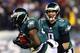 PHILADELPHIA, PA - JANUARY 04: Nick Foles #9 hands the ball off to LeSean McCoy #25 of the Philadelphia Eagles to score a 1 yard touchdown in the third quarter against the New Orleans Saints during their NFC Wild Card Playoff game at Lincoln Financial F