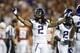 AUSTIN, TX - NOVEMBER 22: Jason Verrett #2 of the TCU Horned Frogs celebrates after an interception that lead to the TCU victory over the Texas Longhorns on November 22, 2012 at Darrell K Royal-Texas Memorial Stadium in Austin, Texas. (Photo by Cooper N