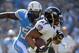 SAN DIEGO, CA - NOVEMBER 25: Ray Rice #27 of the Baltimore Ravens rushes past Donald Butler #56 of the San Diego Chargers during a 16-13 win over the San Diego Chargers at Qualcomm Stadium on November 25, 2012 in San Diego, California. (Photo by Harry H