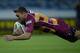 HUDDERSFIELD, ENGLAND - SEPTEMBER 12: Danny Brough of Huddersfield scores the opening try during the Super League playoff match between Huddersfield and Wigan at Galpharm Stadium on September 12, 2013 in Huddersfield, England. (Photo by Gareth Copley/Ge