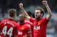 NEWCASTLE UPON TYNE, ENGLAND - APRIL 05: Juan Mata of Manchester United celebrates scoring their second goal during the Barclays Premier League match between Newcastle United and Manchester United at St James' Park on April 5, 2014 in Newcastle upon Tyn