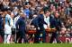 MANCHESTER, ENGLAND - APRIL 05: The injured Jay Rodriguez of Southampton is stretchered off the pitch after landing awkwardly during the Barclays Premier League match between Manchester City and Southampton at Etihad Stadium on April 5, 2014 in Mancheste