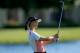 RANCHO MIRAGE, CA - APRIL 05: Michelle Wie of the USA plays her third shot at the par 5, 18th hole during the third round of the 2014 Kraft Nabisco Championship on the Dinah Shore Tournament Course at Mission Hills Country Club on April 5, 2014 in Ranch