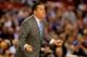 ARLINGTON, TX - APRIL 05: Head coach John Calipari of the Kentucky Wildcats motions to his players during the NCAA Men's Final Four Semifinal against the Wisconsin Badgers at AT&T Stadium on April 5, 2014 in Arlington, Texas. (Photo by Jamie Squire/Gett