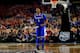 ARLINGTON, TX - APRIL 05: James Young #1 of the Kentucky Wildcats reacts during the NCAA Men's Final Four Semifinal against the Wisconsin Badgers at AT&T Stadium on April 5, 2014 in Arlington, Texas. (Photo by Jamie Squire/Getty Images)