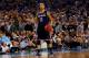 ARLINGTON, TX - APRIL 05: Shabazz Napier #13 of the Connecticut Huskies brings the ball up the floor against the Florida Gators during the NCAA Men's Final Four Semifinal at AT&T Stadium on April 5, 2014 in Arlington, Texas. (Photo by Ronald Martinez/Get