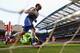 LONDON, ENGLAND - APRIL 05: Frank Lampard of Chelsea celebrates scoring their second goal from the rebound of his penalty during the Barclays Premier League match between Chelsea and Stoke City at Stamford Bridge on April 5, 2014 in London, England. (Ph
