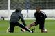 Samuel Eto'o joined in with training at Cobham on Monday afternoon.
