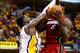 INDIANAPOLIS, IN - JUNE 01: Roy Hibbert #55 of the Indiana Pacers defends LeBron James #6 of the Miami Heat in Game Six of the Eastern Conference Finals during the 2013 NBA Playoffs at Bankers Life Fieldhouse on June 1, 2013 in Indianapolis, Indiana. NOT