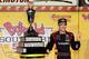 DARLINGTON, SC - MAY 11: Matt Kenseth, driver of the #20 The Home Depot / Husky Toyota, celebrates with the trophy in victory lane after winning the NASCAR Sprint Cup Series Bojangles' Southern 500 at Darlington Raceway on May 11, 2013 in Darlington, So