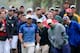 AUGUSTA, GA - APRIL 07: Jason Day of Australia walks after hitting a shot as a gallery of fans look on during a practice round prior to the start of the 2014 Masters Tournament at Augusta National Golf Club on April 7, 2014 in Augusta, Georgia. (Photo b