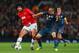 MANCHESTER, ENGLAND - APRIL 01: Marouane Fellaini of Manchester United and Franck Ribery of Bayern Muenchen battle for the ball during the UEFA Champions League Quarter Final first leg match between Manchester United and FC Bayern Muenchen at Old Traffor