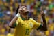 BRASILIA, BRAZIL - JUNE 15: Neymar of Brazil celebrates scoring his team's opening goal during the FIFA Confederations Cup Brazil 2013 Group A match between Brazil and Japan at National Stadium on June 15, 2013 in Brasilia, Brazil. (Photo by Dean Mouhta