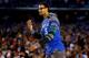 ARLINGTON, TX - APRIL 05: Willie Cauley-Stein #15 of the Kentucky Wildcats walks on the court after defeating the Wisconsin Badgers 74-73 in the NCAA Men's Final Four Semifinal at AT&T Stadium on April 5, 2014 in Arlington, Texas. (Photo by Tom Penningt