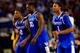ARLINGTON, TX - APRIL 07: Aaron Harrison #2, Julius Randle #30, and James Young #1 of the Kentucky Wildcats look on during the NCAA Men's Final Four Championship against the Connecticut Huskies at AT&T Stadium on April 7, 2014 in Arlington, Texas. (Photo