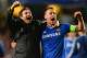LONDON, ENGLAND - APRIL 08: Frank Lampard and John Terry of Chelsea celebrate victory during the UEFA Champions League Quarter Final second leg match between Chelsea and Paris Saint-Germain FC at Stamford Bridge on April 8, 2014 in London, England. (Phot