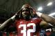 ATLANTA, GA - AUGUST 31: C.J. Mosley #32 of the Alabama Crimson Tide wears the leather helmet after their 35-10 win over the Virginia Tech Hokies at Georgia Dome on August 31, 2013 in Atlanta, Georgia. (Photo by Kevin C. Cox/Getty Images)