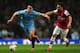 LONDON, ENGLAND - MARCH 29: Samir Nasri of Manchester City and Santi Cazorla of Arsenal battle for the ball during the Barclays Premier League match between Arsenal and Manchester City at Emirates Stadium on March 29, 2014 in London, England. (Photo by