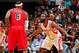 MIAMI, FL - FEBRUARY 6: James Harden #13 of the Houston Rockets plays defense against LeBron James #6 of the Miami Heat on February 6, 2013 at American Airlines Arena in Miami, Florida. NOTE TO USER: User expressly acknowledges and agrees that, by downloa