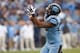 Dec 28, 2013; Charlotte, NC, USA; North Carolina Tar Heels tight end Eric Ebron (85) tries to catch a pass during the second quarter against the Cincinnati Bearcats at Bank of America Stadium. Mandatory Credit: Jeremy Brevard-USA TODAY Sports