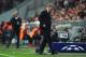 MUNICH, GERMANY - APRIL 09: David Moyes, manager of Manchester United looks dejected as Josep Guardiola, coach of Bayern Muenchen celebrates during the UEFA Champions League Quarter Final second leg match between FC Bayern Muenchen and Manchester United