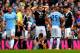 MANCHESTER, ENGLAND - APRIL 05: Jay Rodriguez of Southampton goes down injured during the Barclays Premier League match between Manchester City and Southampton at Etihad Stadium on April 5, 2014 in Manchester, England. (Photo by Shaun Botterill/Getty Im