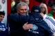 LONDON, ENGLAND - MARCH 29: Chelsea manager Jose Mourinho embraces Crystal Palace manager Tony Pulis during the Barclays Premier League match between Crystal Palace and Chelsea at Selhurst Park on March 29, 2014 in London, England. (Photo by Scott Heave
