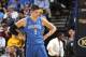 OAKLAND, CA - MARCH 18: Nikola Vecevic #9 of the Orlando Magic while facing the Golden State Warriors on March 18, 2014 at Oracle Arena in Oakland, California. NOTE TO USER: User expressly acknowledges and agrees that, by downloading and or using this pho