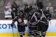 Apr 10, 2014; Philadelphia, PA, USA; Union Dutchmen forward Daniel Ciampini (17), left celebrates his goal with his teammates against the Boston College Eagles during the second period in the semifinals of the Frozen Four college ice hockey tournament at